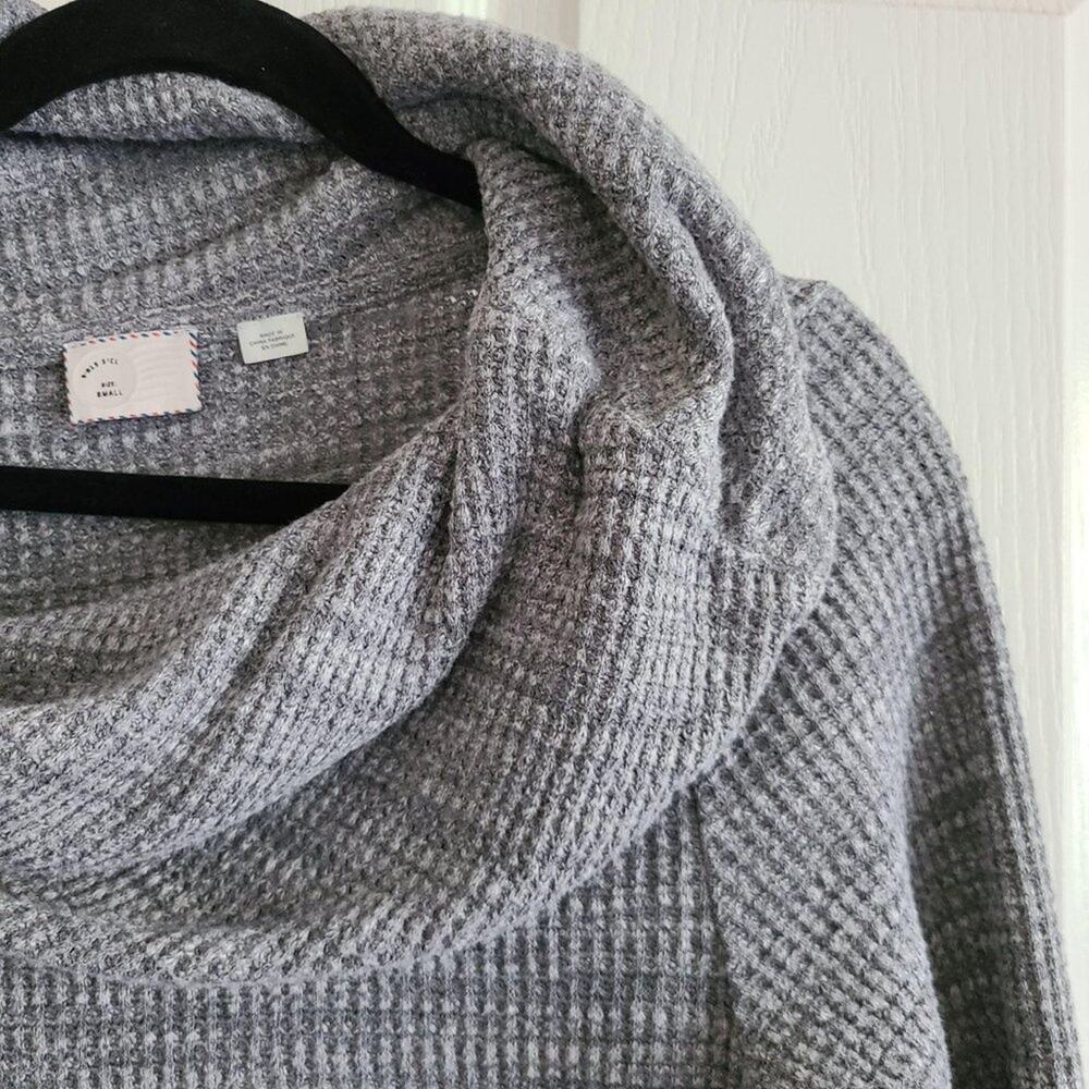 POSTMARK Anthropologie Gray Maurisa Cowl Neck Thermal OB557277 Womens Size Small - Picture 5 of 9